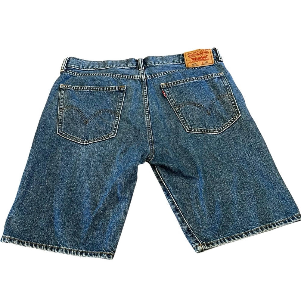 Levi’s 505 Denim Jean Shorts Jorts Men’s Size 36 Denim Dad Shirts Medium Wash - Picture 4 of 4